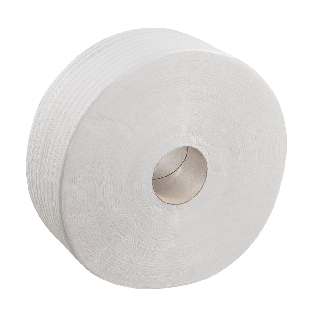 Kleenex® Jumbo Toilet Roll 8571 - Jumbo Roll Toilet Tissue - 12 Rolls x 180m 2 Ply Toilet Paper (2,160m total / 5,685 sheets total) - 8571