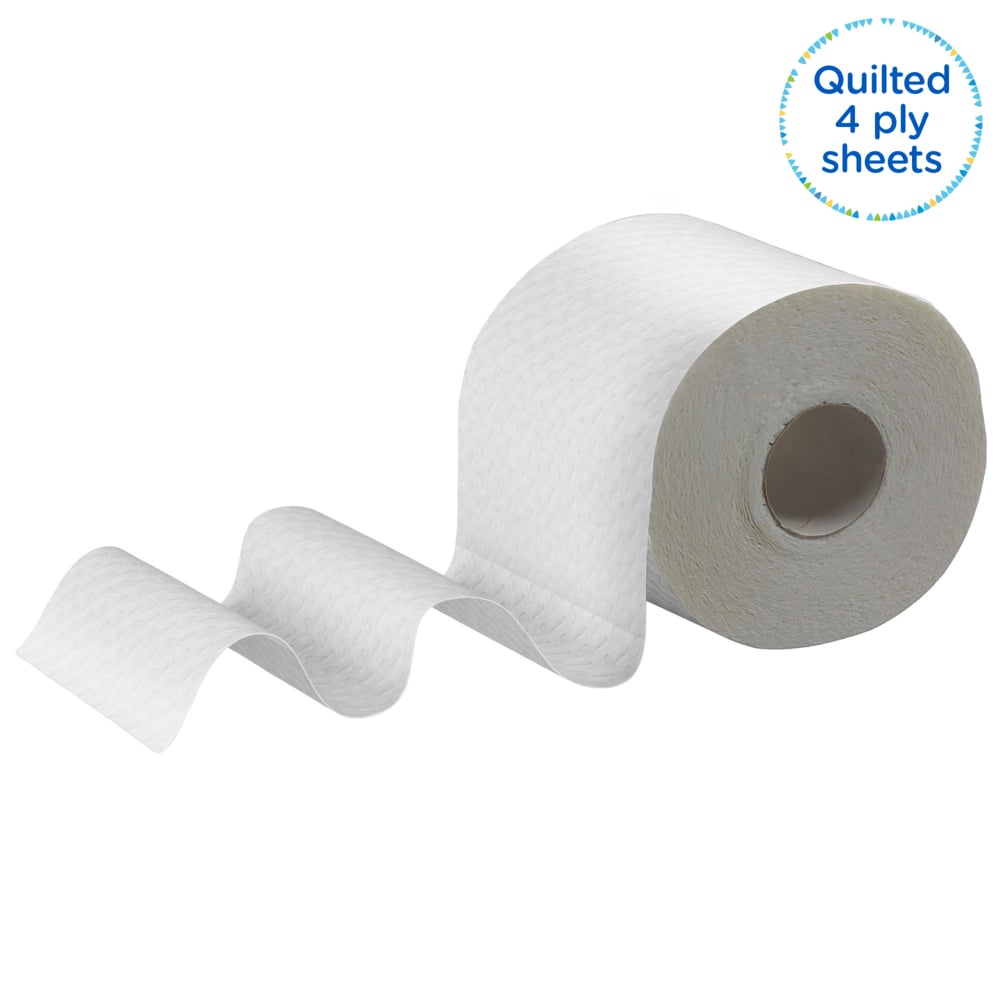Kleenex® Standard Рулонная туалетная бумага, код 8484, 24 рулона x 160 листов белой четырехслойной бумаги (итого 3 840 шт.) - 8484