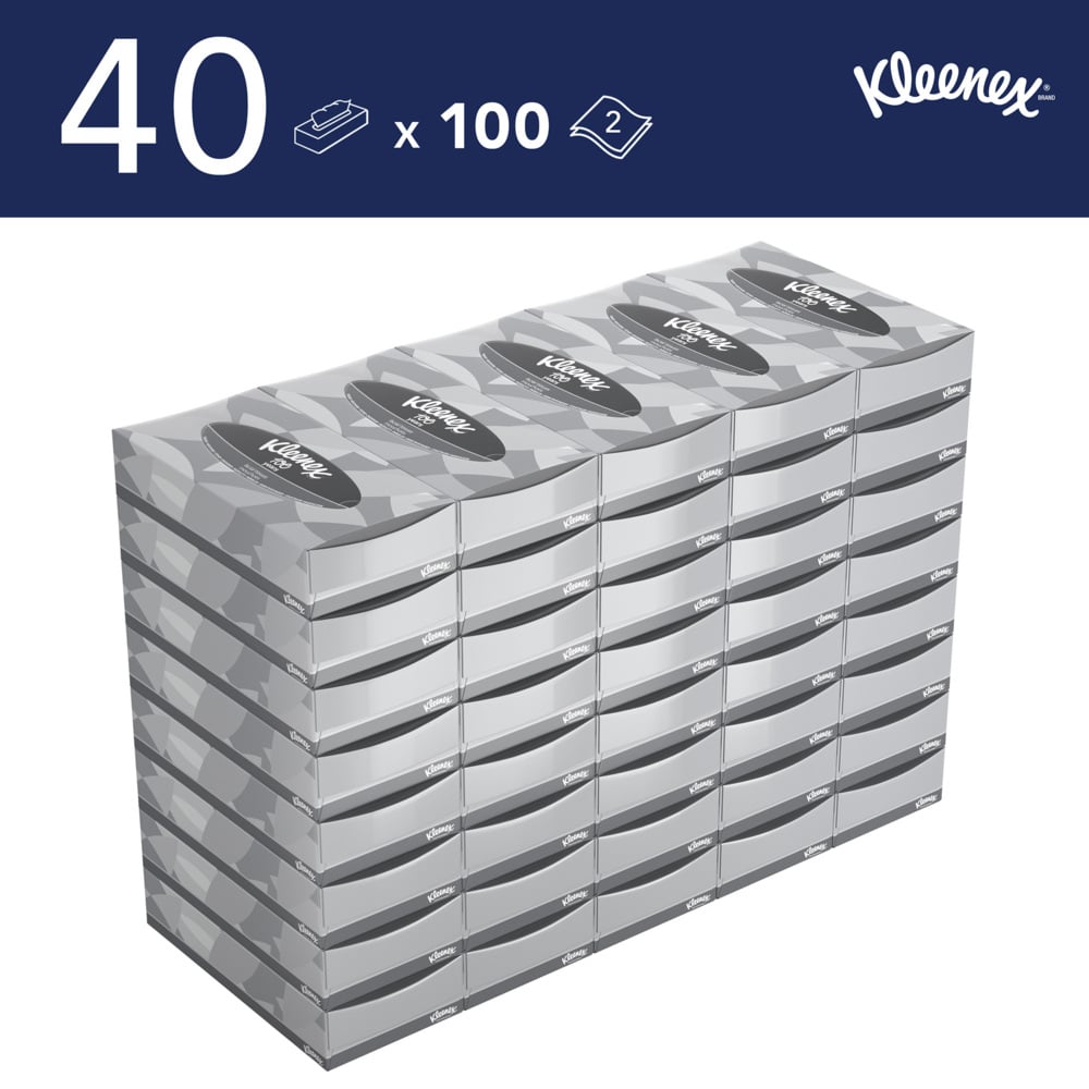 Kleenex® Boîtes de mouchoirs 8835 - 40 x paquets de 100 mouchoirs (4000 au total) - 8815