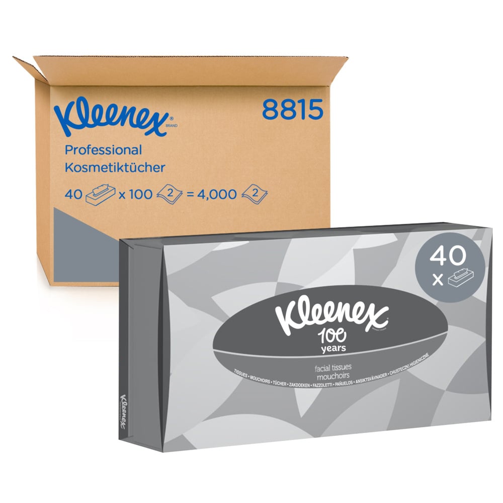 Kleenex® Boîtes de mouchoirs 8835 - 40 x paquets de 100 mouchoirs (4000 au total) - 8815