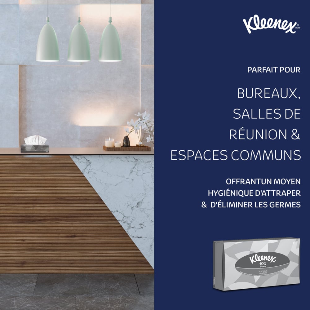 Kleenex® Boîtes de mouchoirs 8835 - 40 x paquets de 100 mouchoirs (4000 au total) - 8815