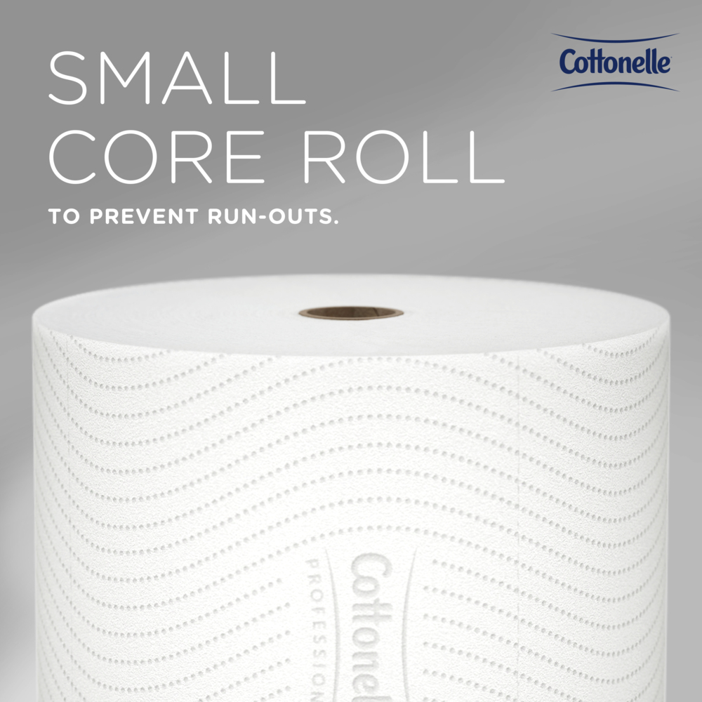 Cottonelle® Small Core High-Capacity Standard Roll Toilet Paper (53862), with CleanCare® Design, 2-Ply, White, (900 Sheets/Roll, 36 Rolls/Case, 32,400 Sheets/Case) - 53862