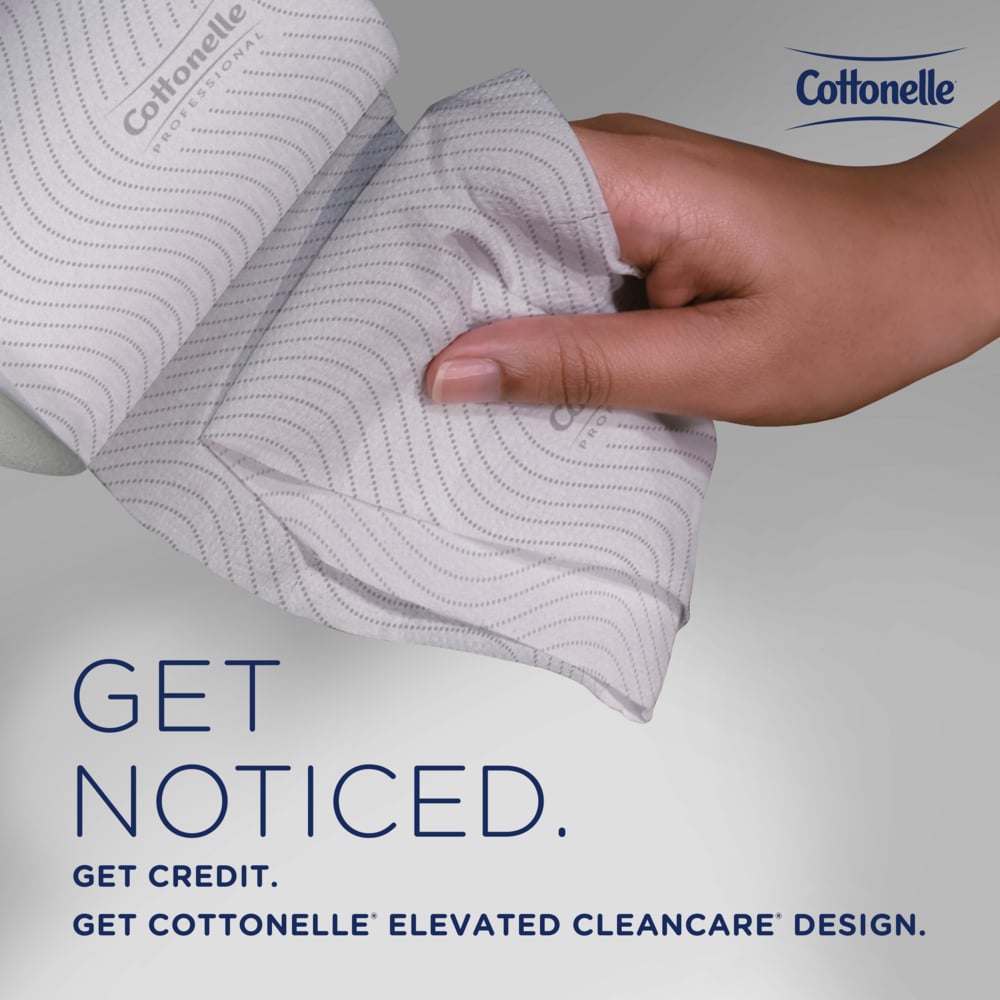 Cottonelle® Small Core High-Capacity Standard Roll Toilet Paper (53862), with CleanCare® Design, 2-Ply, White, (900 Sheets/Roll, 36 Rolls/Case, 32,400 Sheets/Case) - 53862