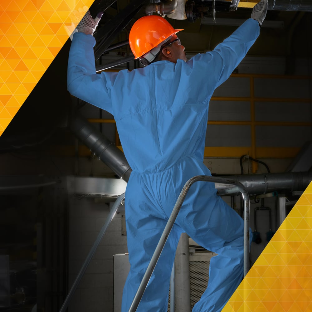 KleenGuard™ A20 Breathable Particle Protection Coveralls (58532), Zipper Front, Blue, Reflex Design, Medium (Qty 24) - 58532