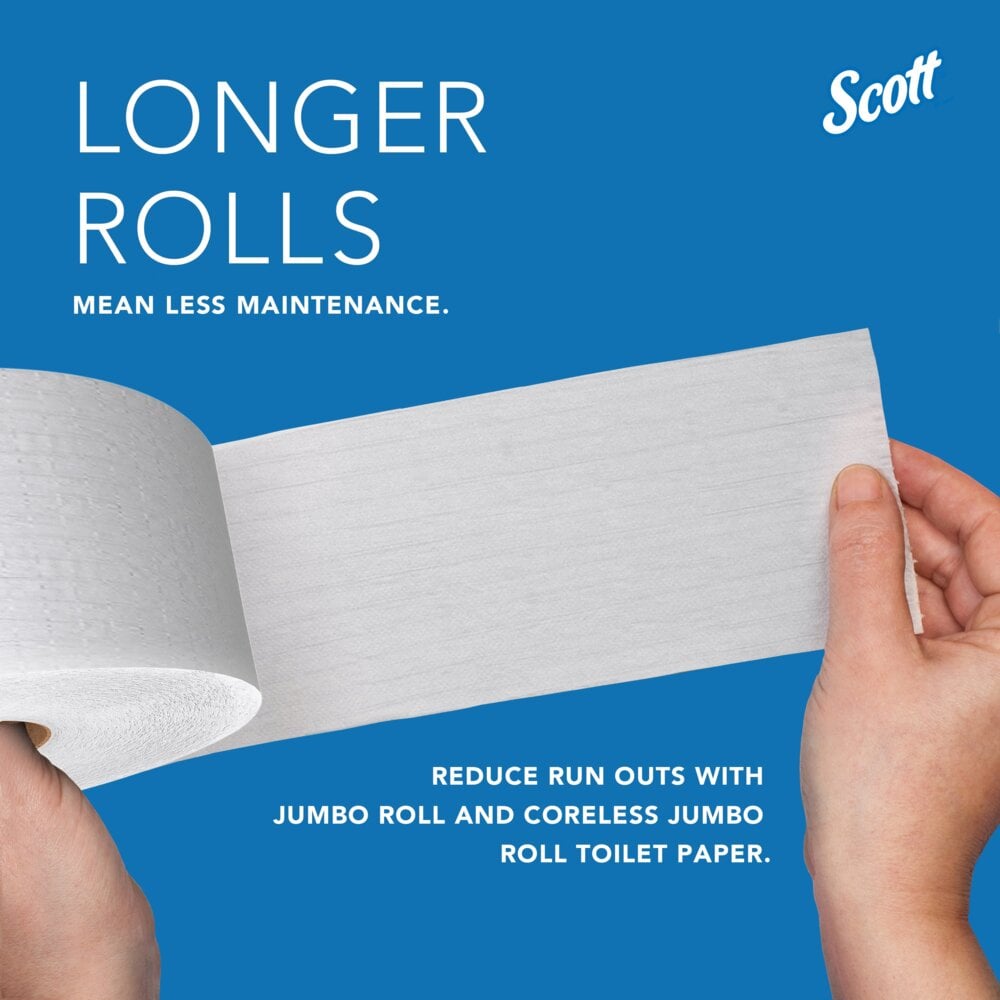 Scott® Essential™ Coreless Jumbo Roll Toilet Paper Dispenser (09602), with Stub Roll, Black, 14.25" x 9.75" x 6.00" (Qty 1) - 09602