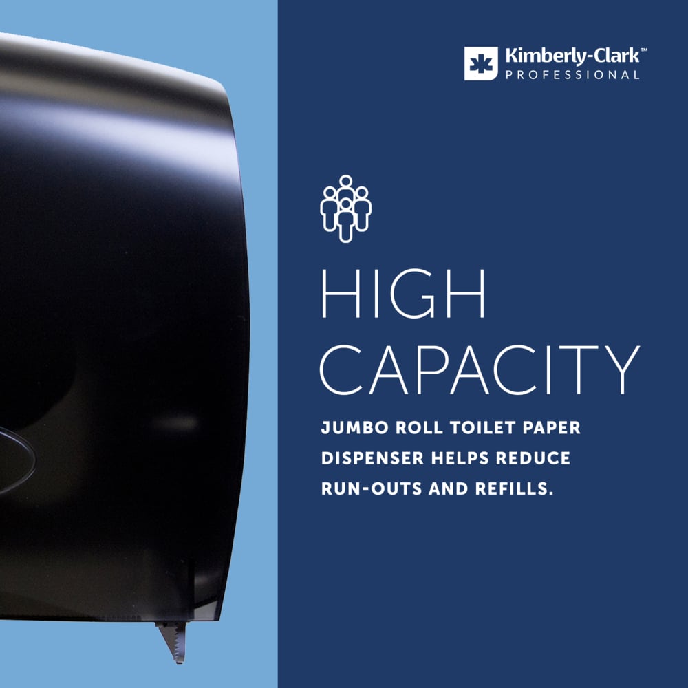 Kimberly-Clark Professional™ Jumbo Roll Toilet Paper Dispenser (09551), Combo Unit, Black, 20.43" x 13.12" x 5.8" (Qty 1) - 09551