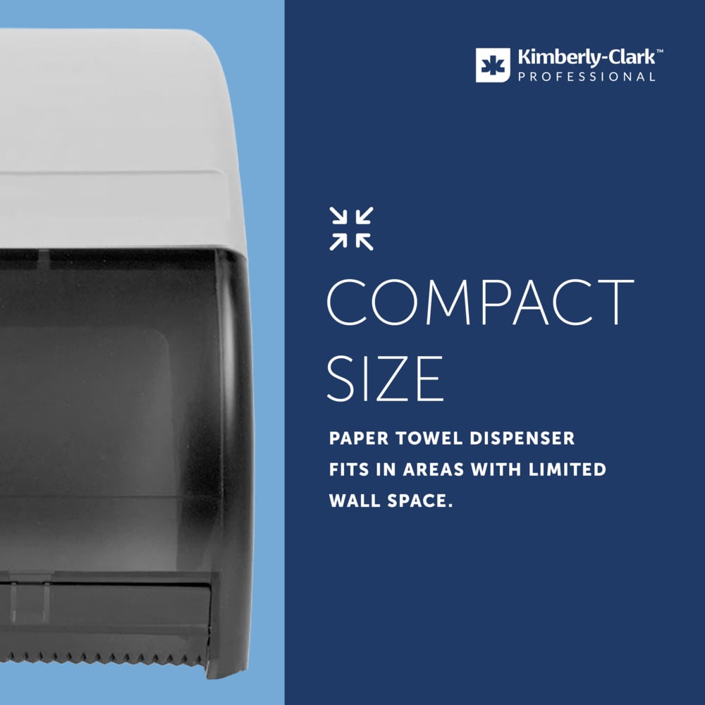 Kimberly-Clark Professional™ Omni Roll Hard Roll Towel Dispenser (09746), Black, for 1.5" Core Roll Towels, Compact Dispensing, 10.5" x 10.0" x 10.0" (Qty 1) - 09746