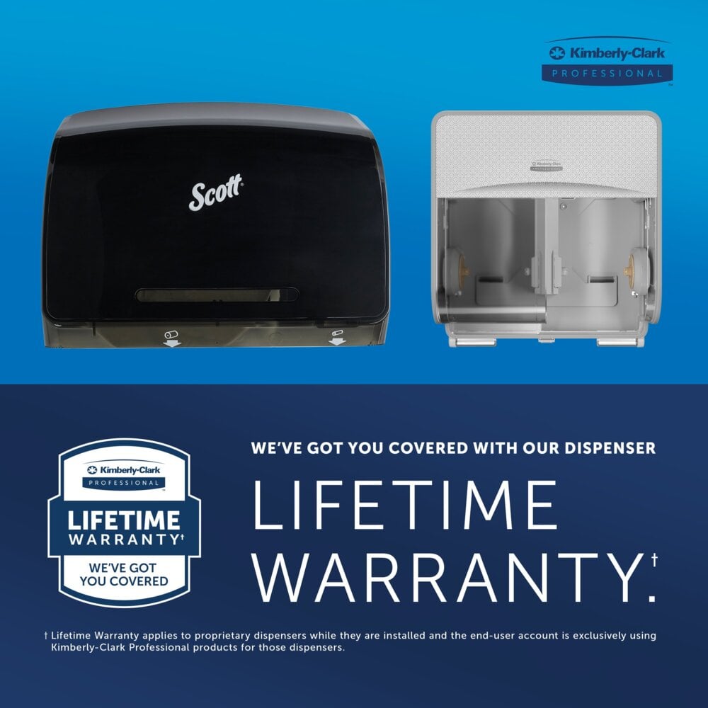 Scott® Essential™ Coreless Jumbo Roll Toilet Paper Dispenser (09602), with Stub Roll, Black, 14.25" x 9.75" x 6.00" (Qty 1) - 09602