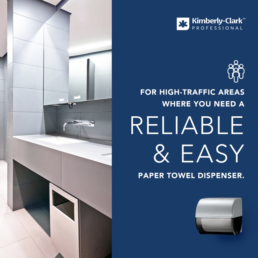 Kimberly-Clark Professional™ Omni Roll Hard Roll Towel Dispenser (09746), Black, for 1.5" Core Roll Towels, Compact Dispensing, 10.5" x 10.0" x 10.0" (Qty 1) - 09746
