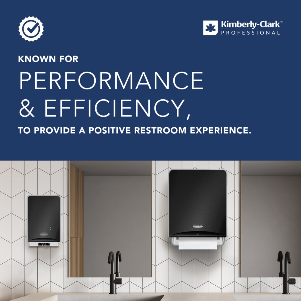 Kimberly-Clark Professional™ Omni Roll Hard Roll Towel Dispenser (09746), Black, for 1.5" Core Roll Towels, Compact Dispensing, 10.5" x 10.0" x 10.0" (Qty 1) - 09746