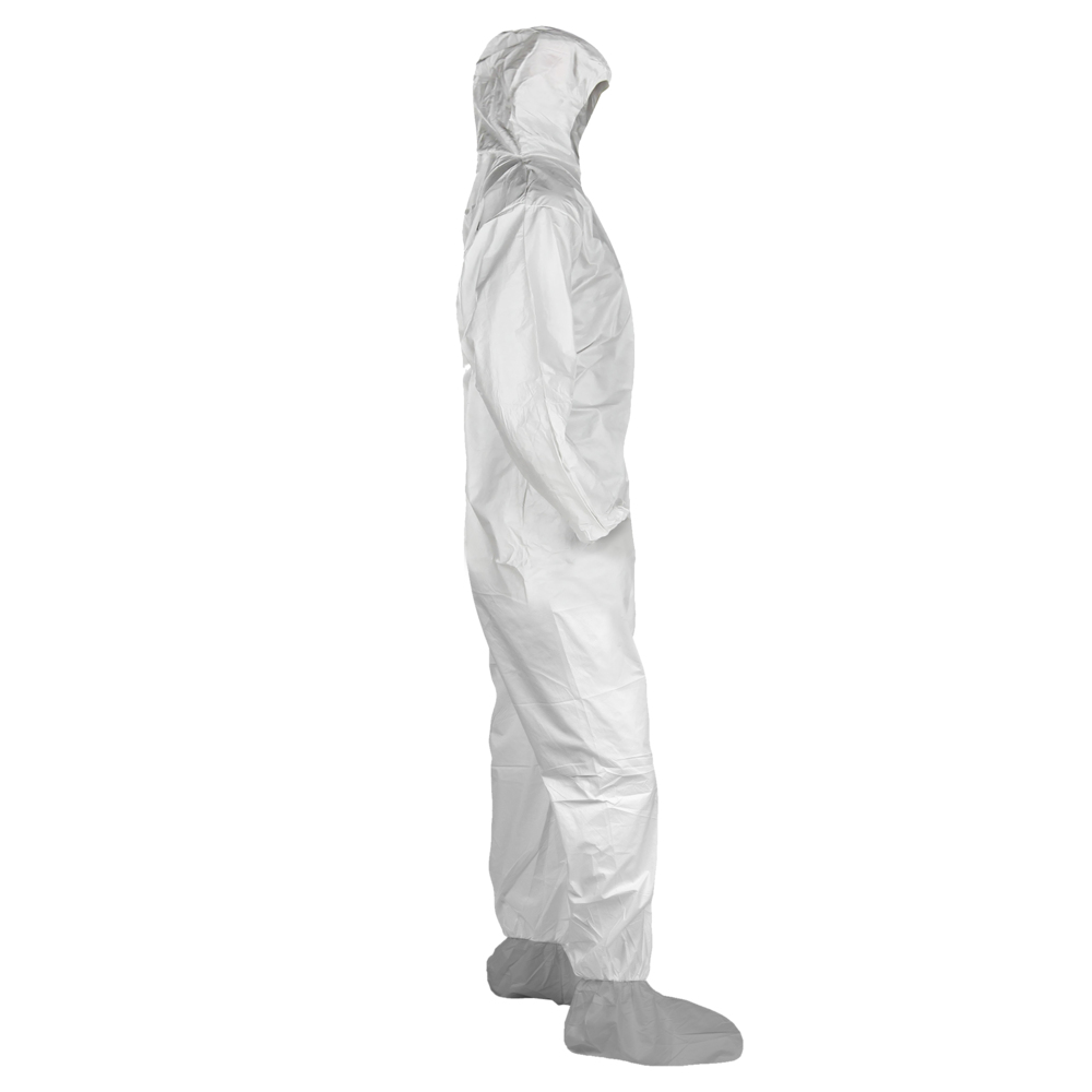 KleenGuard™ KGA300 Liquid & Particle Surface Prep & Paint Protection Coveralls (48978), Zipper Front, Elastic Wrists, Ankles, Hood & Boots, White, Reflex Design, 5XL/6XL (Qty 25) - 48978