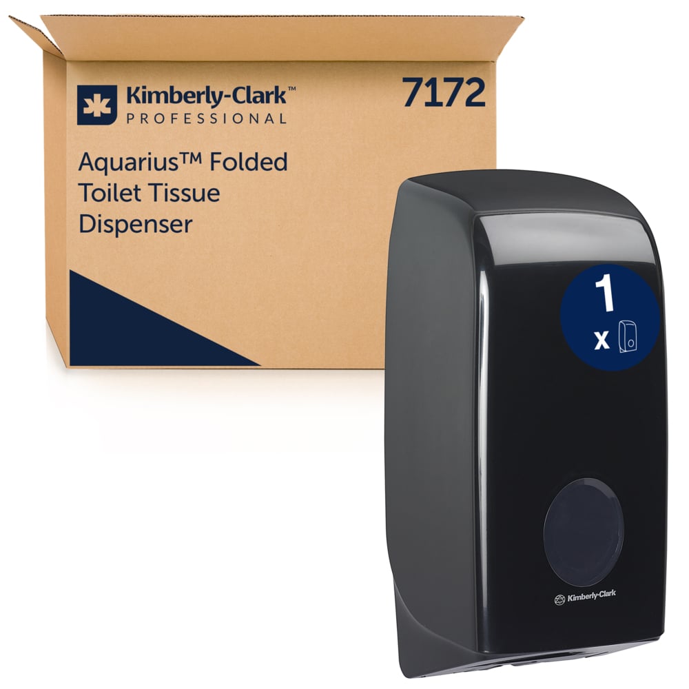 Aquarius™ dispenser di carta igienica intercalata 7172 - 1 dispenser di carta igienica intercalata a strappo singolo nero - 7172