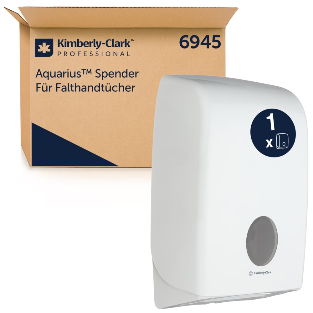 Distributeur d'essuie-mains pliés Aquarius™ 6945 - 1 x distributeur blanc d'essuie-mains - 6945