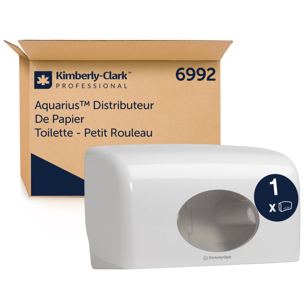 Aquarius™ Dispensador de papel higiénico en rollo pequeño 6992, blanco - 6992