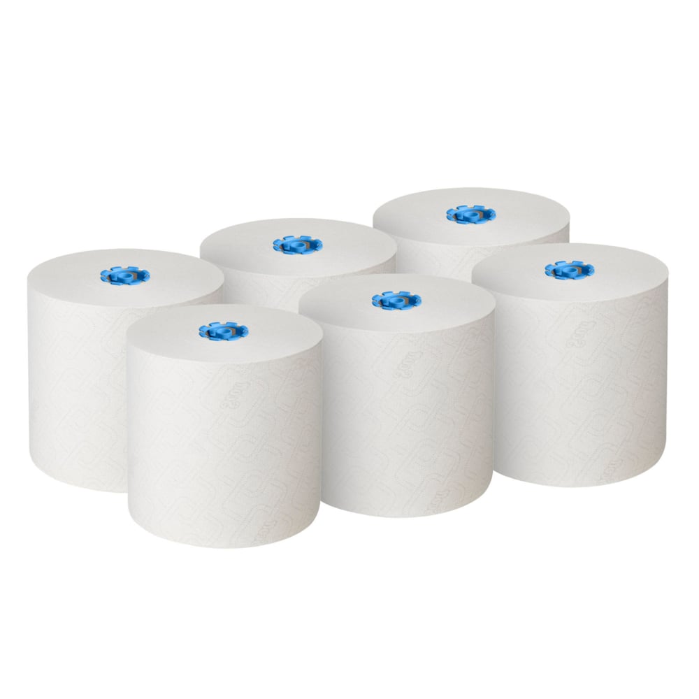 Scott® Essential™ Rollenhandtücher 6638 – E-Roll Papierhandtuch-Großrolle – 6 x 380 m weiße Papierhandtuchrollen (insg. 2.280 m) - 6638