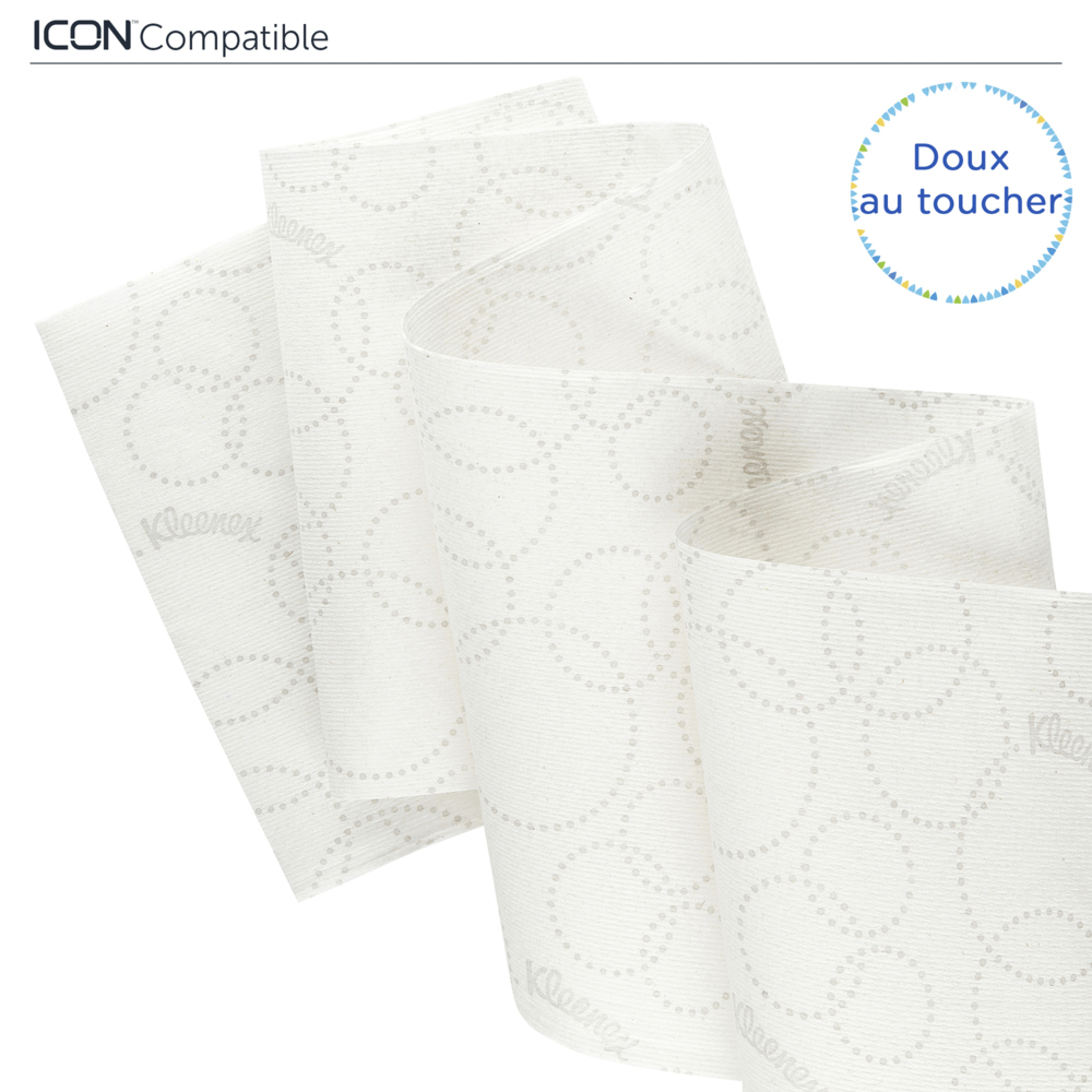 Rouleaux d'essuie-mains Kleenex® Ultra™ 6782 - rouleaux d'essuie-mains en papier E-Roll 2 plis grand format - 6 x rouleaux de 200 m d'essuie-mains en papier blanc (1 200 m au total) - 6782