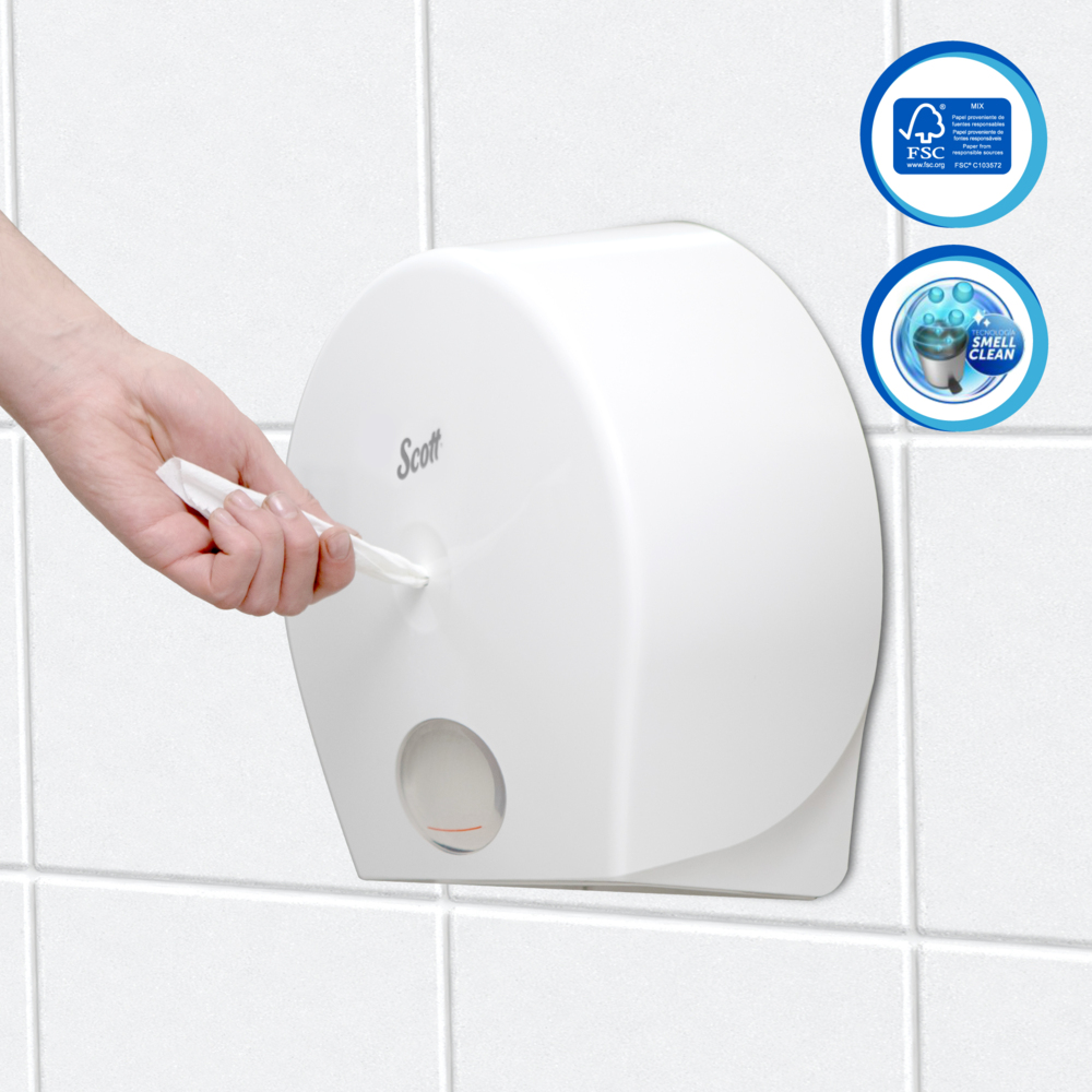 Scott® Essential Papel Higiénico De Flujo Central 30245397 - Hoja Doble - 320m/Rollo, 6 Rollos/Caja (1920m)​ - S061682427