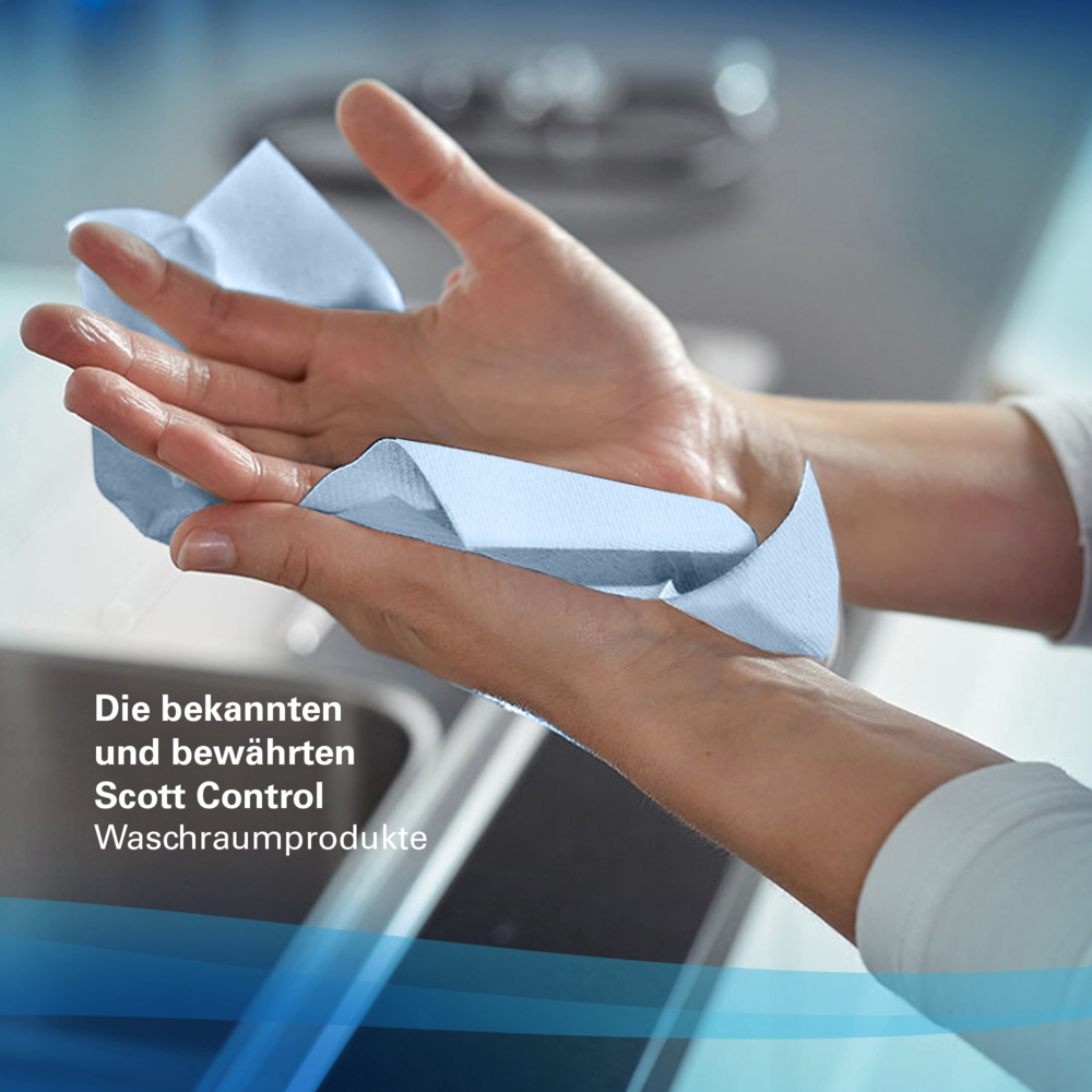Secamanos interplegados Scott® Control™ 6682 - Papel secamanos azul - 15 paquetes x 240 unidades de papel secamanos plegado en V (3600 en total) - 6682