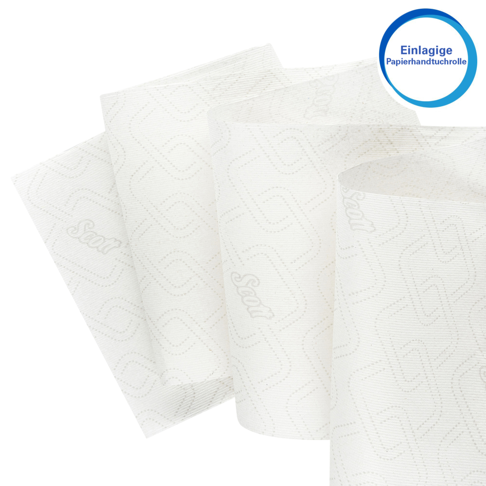Scott® Essential™ Рулонные бумажные полотенца для рук, код 6691, 6 рулонов x 350 м белой однослойной бумаги (всего 2100 м) - 6691