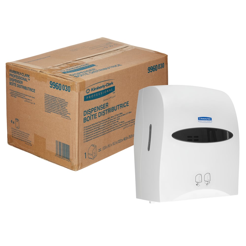 Kimberly-Clark Professional™  Dispensador electrónico de toallas secamanos en rollo (código de producto 9960), blanco - 9960