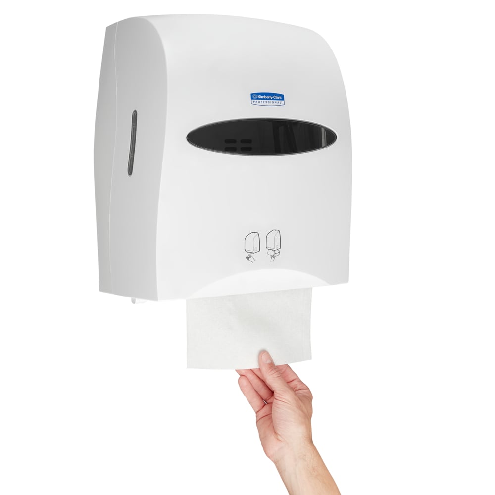Kimberly-Clark Professional™  Dispensador electrónico de toallas secamanos en rollo (código de producto 9960), blanco - 9960