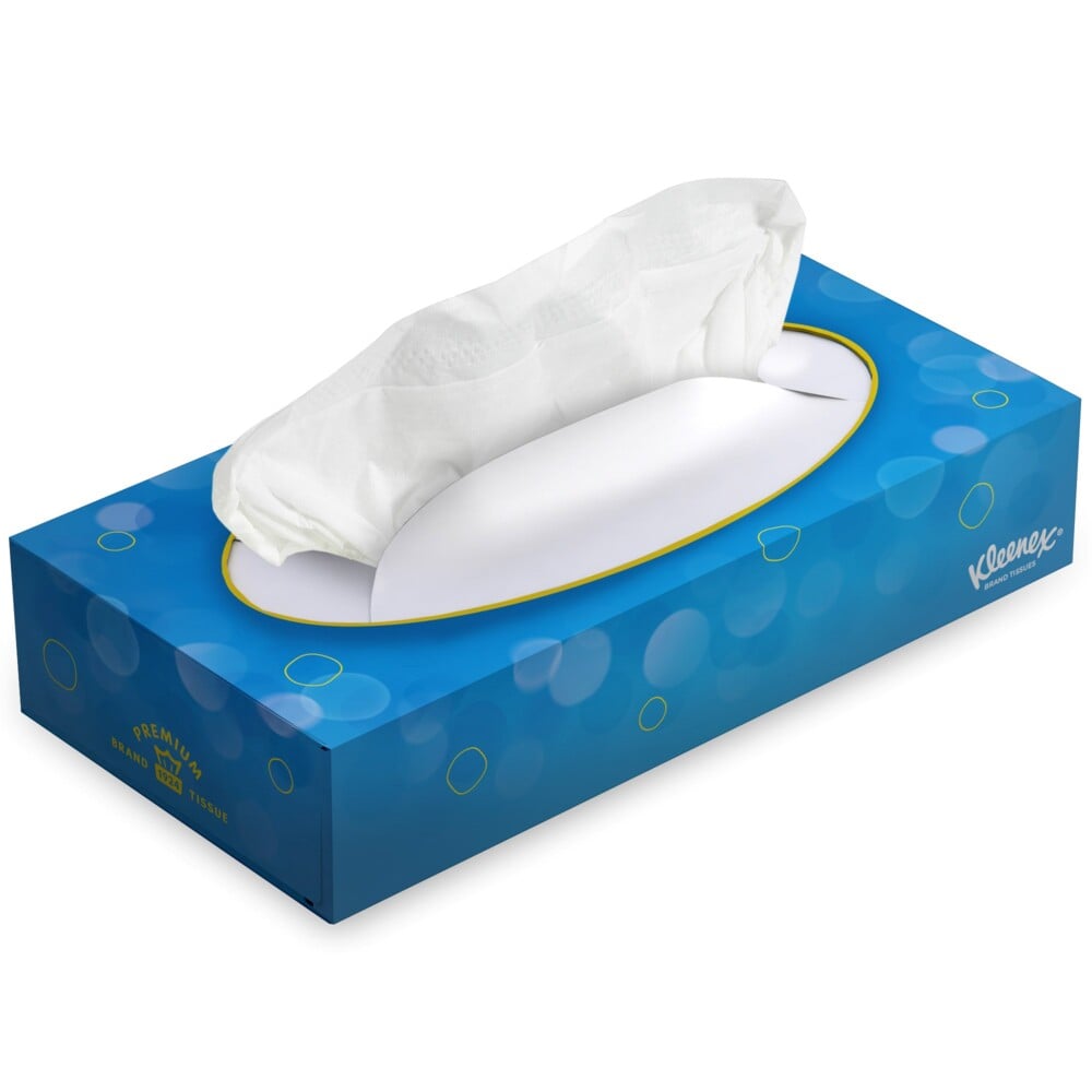 Kleenex® Caja de Pañuelos 8827, 24 Paquetes de 100 hojas, 2 Capas, Suaves y Resistentes, Sin Fragancia, Color: Blanco - 8827