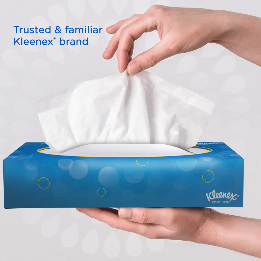 Kleenex® Caja de Pañuelos 8827, 24 Paquetes de 100 hojas, 2 Capas, Suaves y Resistentes, Sin Fragancia, Color: Blanco - 8827