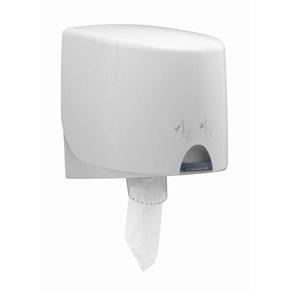 WypAll® L10 Papierreinigungstücher für Lebensmittel und Hygiene 7256 – 1-lagige Reinigungstücher, weiß – 6 Rollen mit Zentralentnahme x 800 Papierreinigungstücher (insges. 4.800) - 7256
