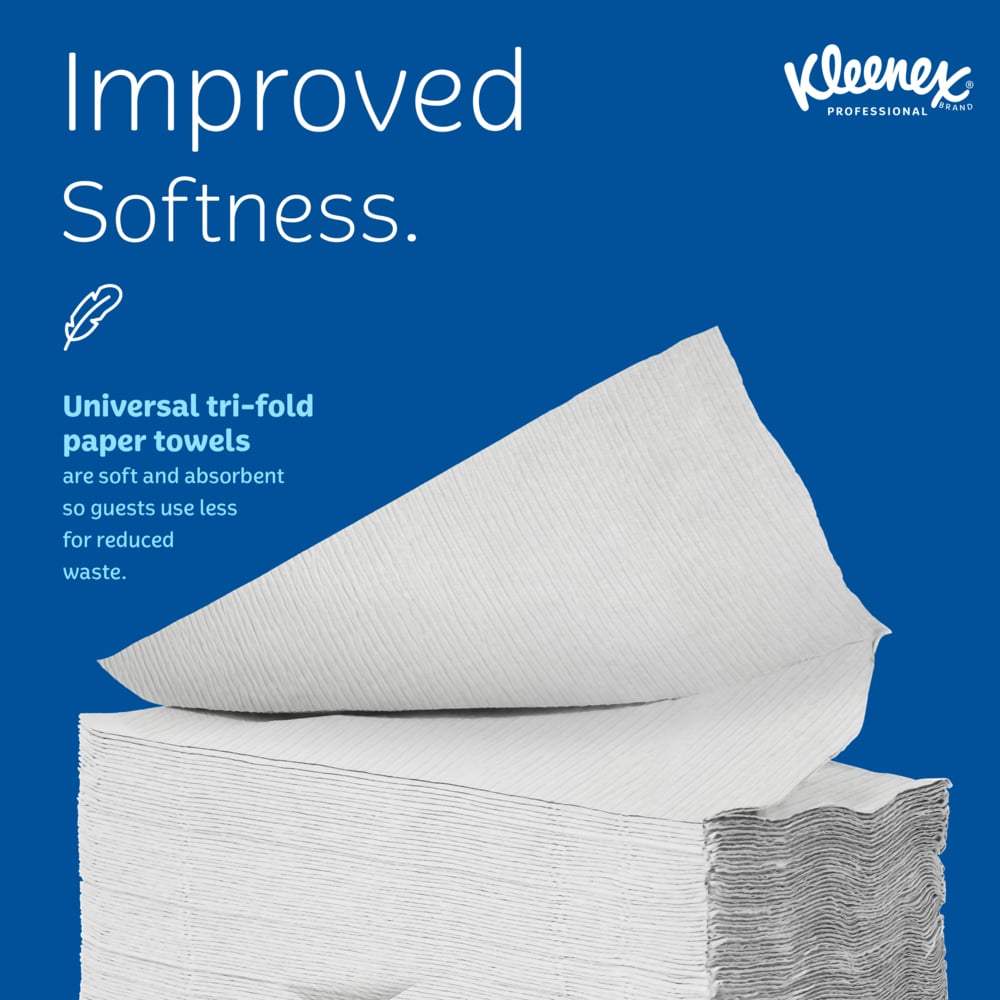 Kleenex® Scottfold™ Multifold Paper Towels (13254), with Fast-Drying Absorbency Pockets™, White, (25 Packs/Case, 120 Sheets/Pack, 3,000 Packs/Case) - 13254