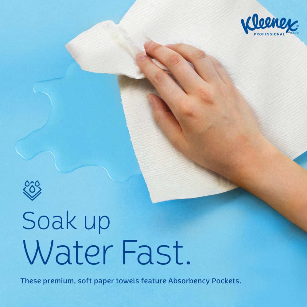 Kleenex® Scottfold™ Multifold Paper Towels (13254), with Fast-Drying Absorbency Pockets™, White, (25 Packs/Case, 120 Sheets/Pack, 3,000 Packs/Case) - 13254