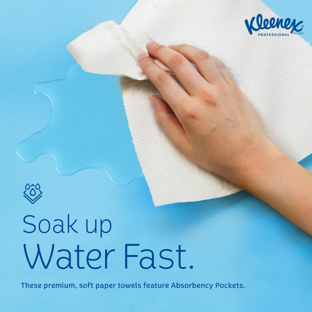 Kleenex® Multifold Paper Towels (02046), 1-Ply, 9.2" x 9.4" sheets, White, (150 Sheets/Pack, 8 Packs/Case, 1,200 Sheets/Case) - 02046