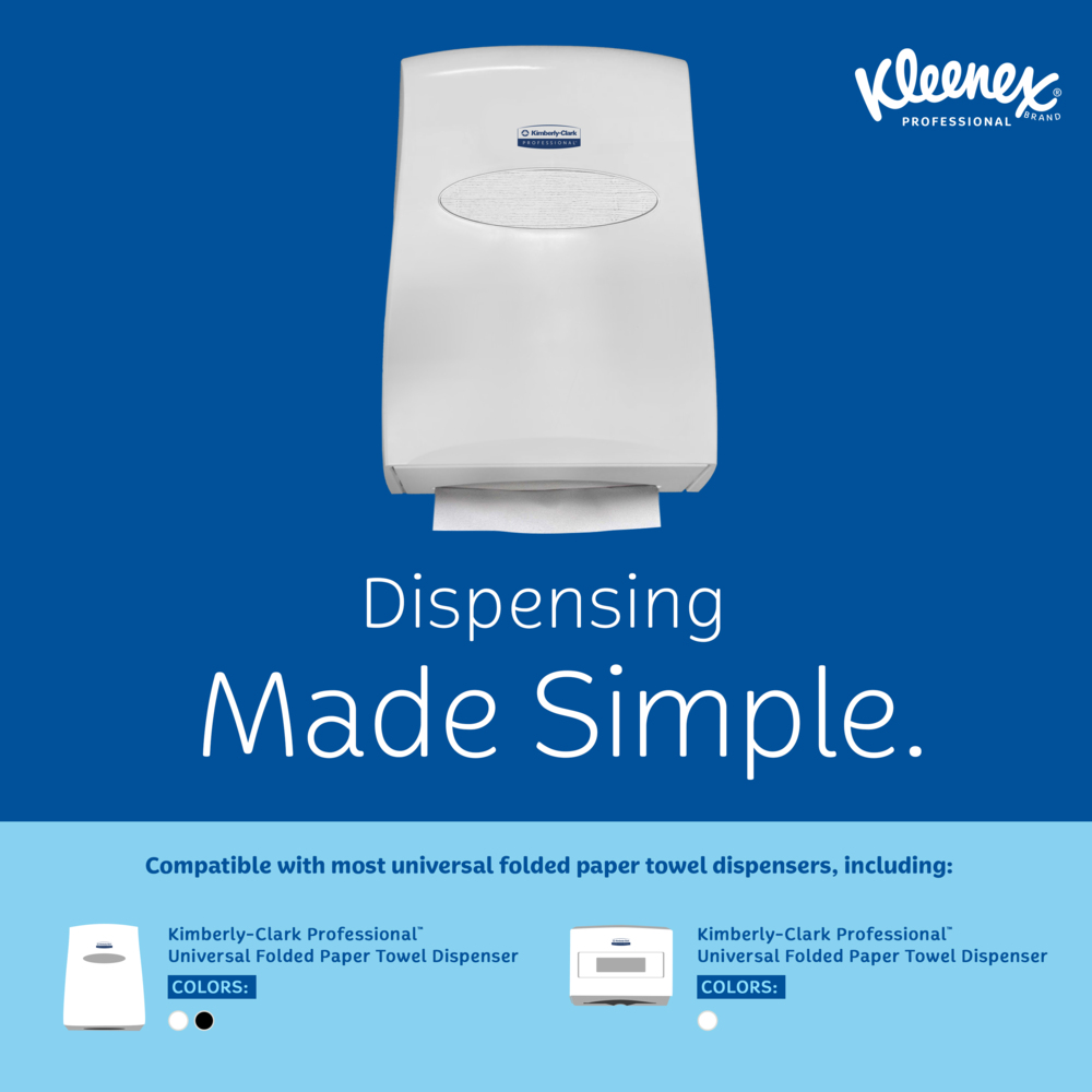 Kleenex® C-Fold Paper Towels (01500), Absorbent, White, (16 Packs/Case, 150 Sheets/Pack, 2,400 Sheets/Case) - 01500