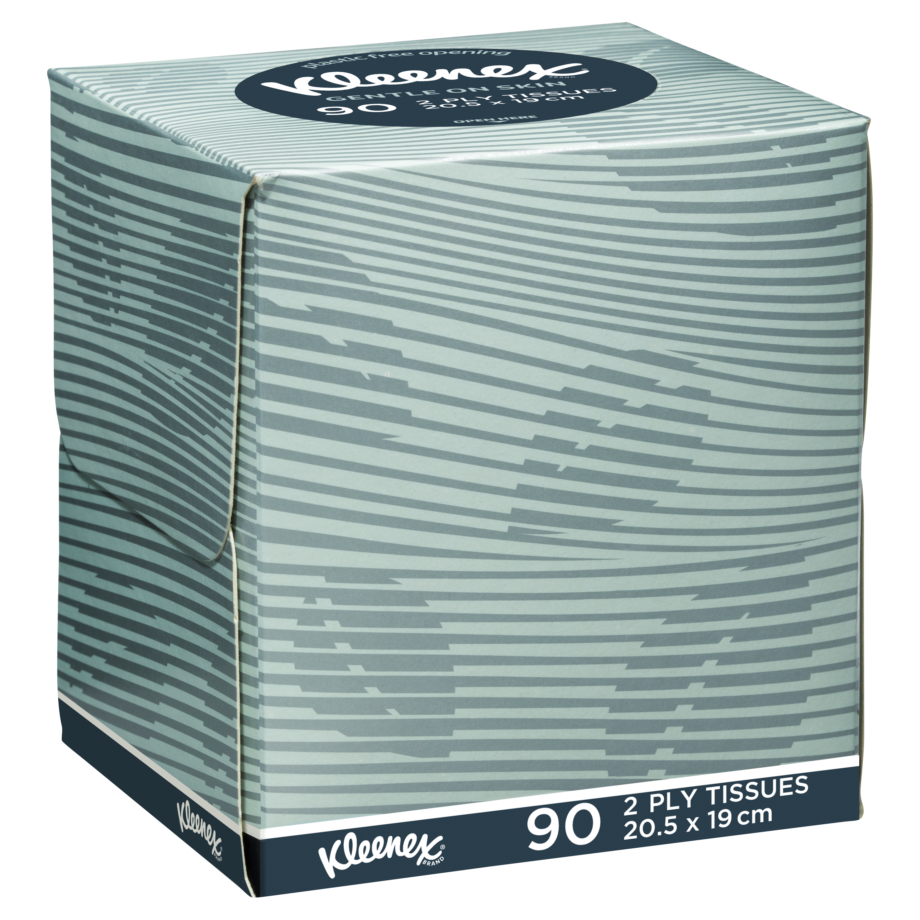 NEW Plastic Free Opening KLEENEX® Facial Tissue Cube (4721), 2 Ply Facial Tissue, 24 Tissue Boxes / Case, 90 Facial Tissues / Box (2,160 Tissues) - 99104721