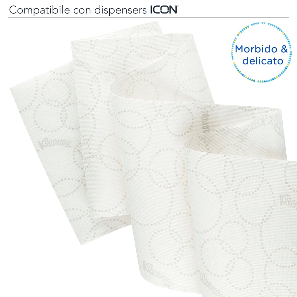 Rouleaux d'essuie-mains Kleenex® Ultra™ 6782 - rouleaux d'essuie-mains en papier E-Roll 2 plis grand format - 6 x rouleaux de 200 m d'essuie-mains en papier blanc (1 200 m au total) - 6782