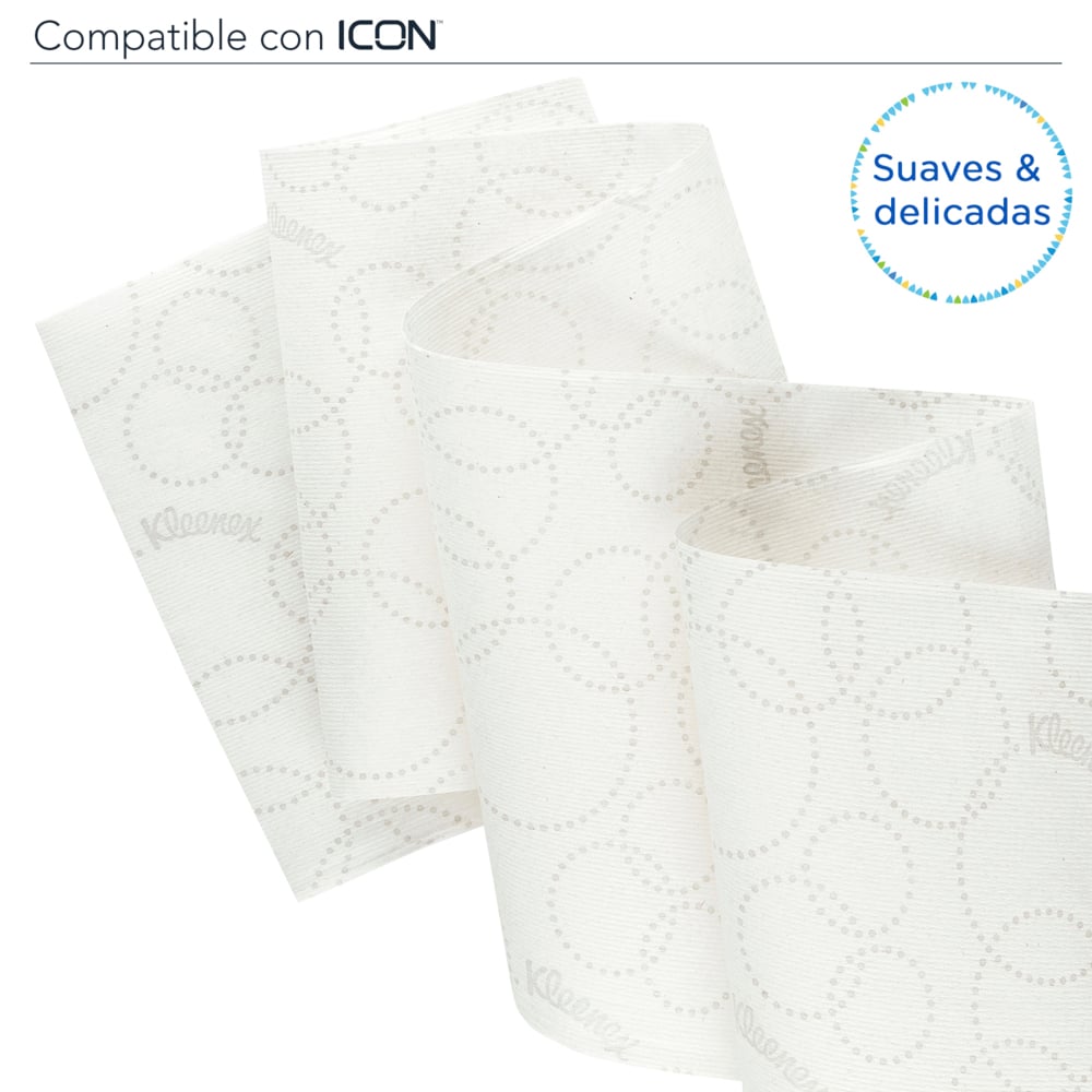 Rouleaux d'essuie-mains Kleenex® Ultra™ 6782 - rouleaux d'essuie-mains en papier E-Roll 2 plis grand format - 6 x rouleaux de 200 m d'essuie-mains en papier blanc (1 200 m au total) - 6782