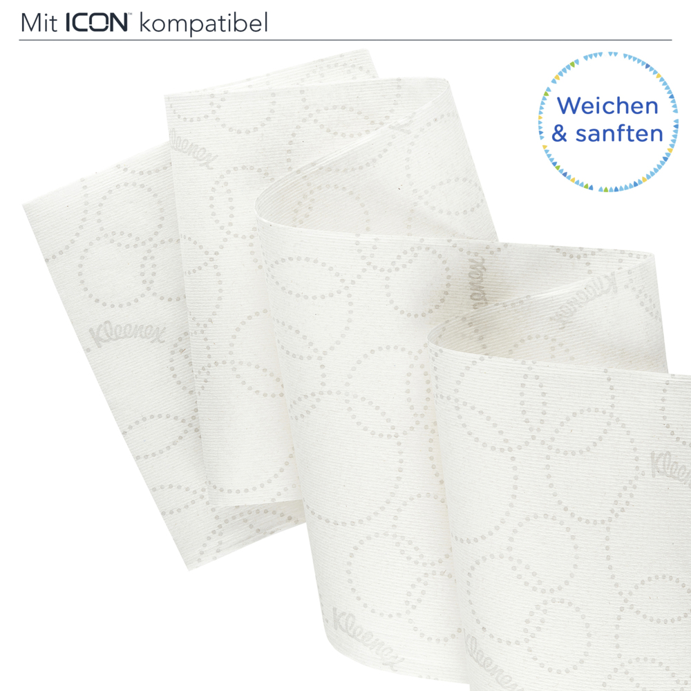 Rouleaux d'essuie-mains Kleenex® Ultra™ 6782 - rouleaux d'essuie-mains en papier E-Roll 2 plis grand format - 6 x rouleaux de 200 m d'essuie-mains en papier blanc (1 200 m au total) - 6782