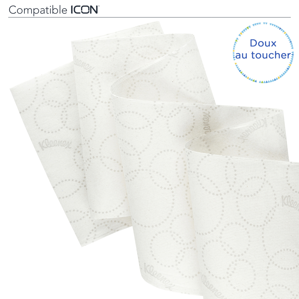 Rouleaux d'essuie-mains Kleenex® Ultra™ 6782 - rouleaux d'essuie-mains en papier E-Roll 2 plis grand format - 6 x rouleaux de 200 m d'essuie-mains en papier blanc (1 200 m au total) - 6782