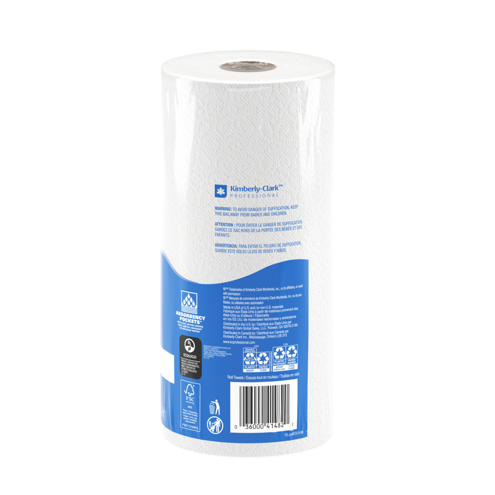 Scott® Kitchen Paper Towels (41482), with Fast-Drying Absorbency Pockets™, White, Perforated Standard Paper Towel Rolls, (20 Rolls/Case, 128 Sheets/Roll, 2,560 Sheets/Case) - 41482