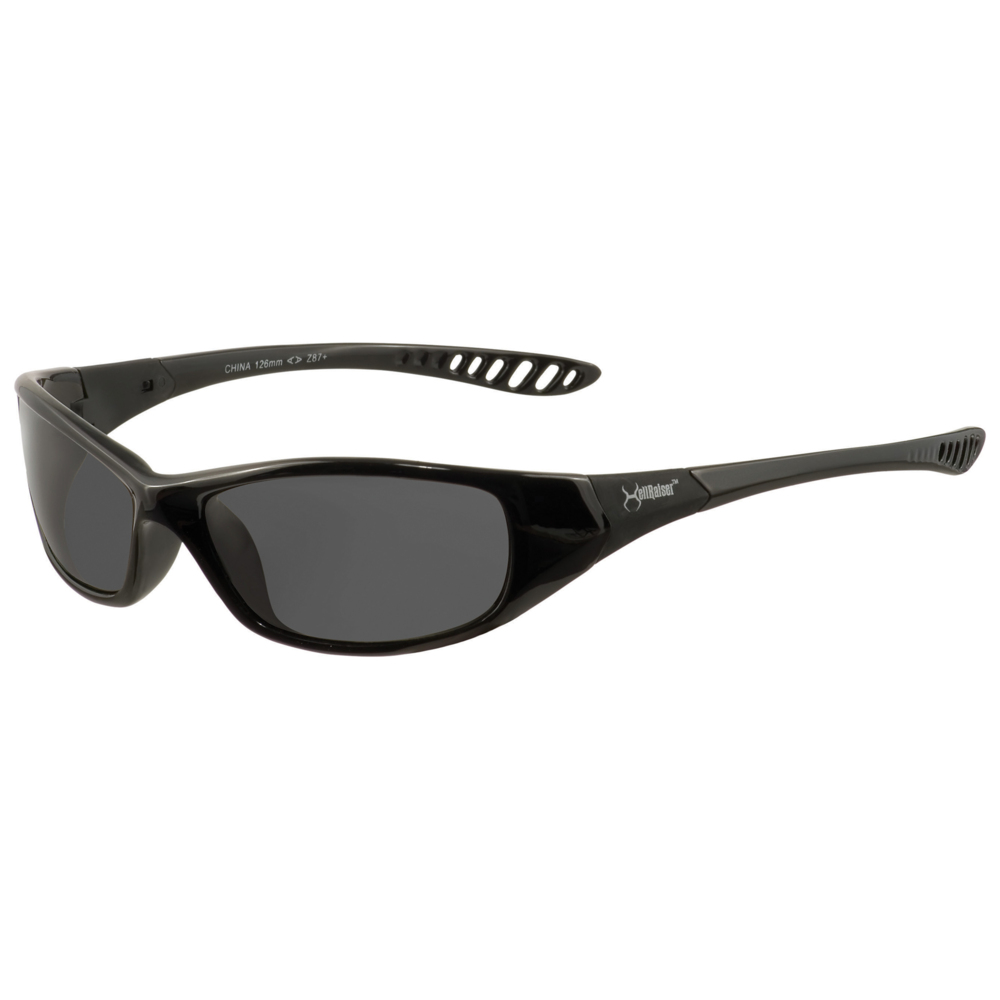 KleenGuard™ V40 Hellraiser™ Safety Glasses (25714), Smoke Lenses, Black Frame, Unisex for Men and Women (Qty 12) - 25714