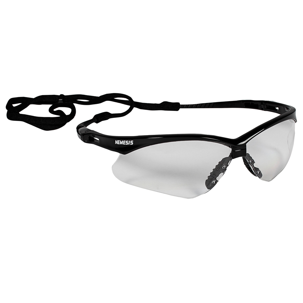 KleenGuard™ V30 Nemesis Safety Glasses (25676), Clear with Black Frame, 12 Pairs / Case